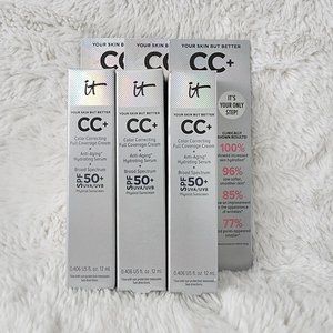LOT of 3 - It Cosmetics Your Skin But Better CC+ Cream / Serum, Medium, 0.406 oz